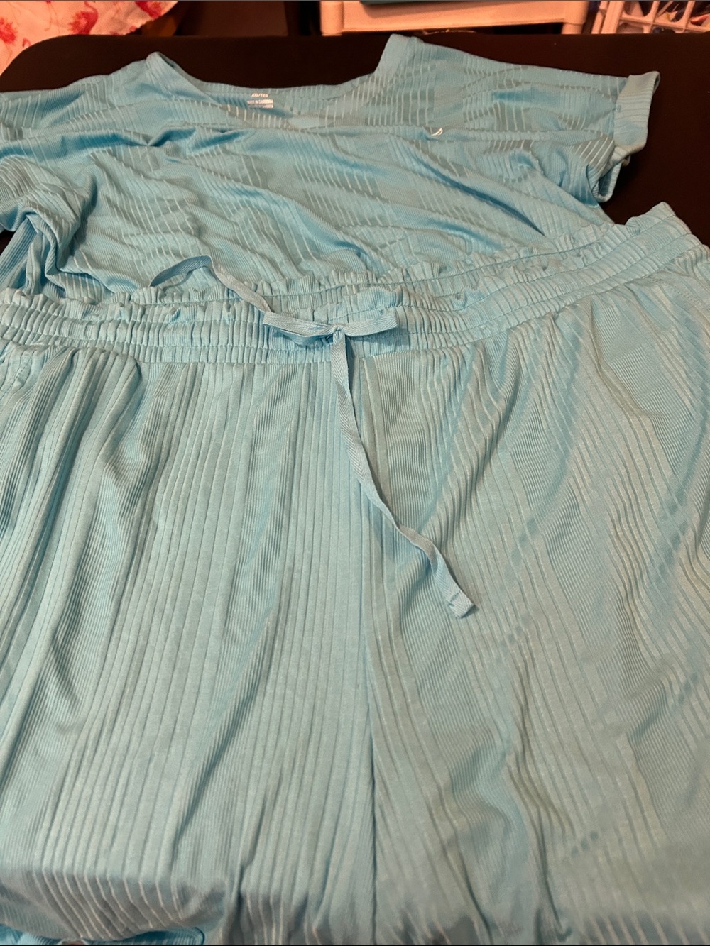 Nautica Light Blue Pleated Lounge Pajama Set